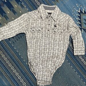 Black and White Patterned infant onesie